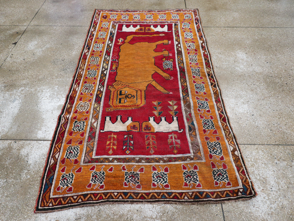 Vintage Persian Pictorial Gabbeh Rug, No.30752 - Staging
