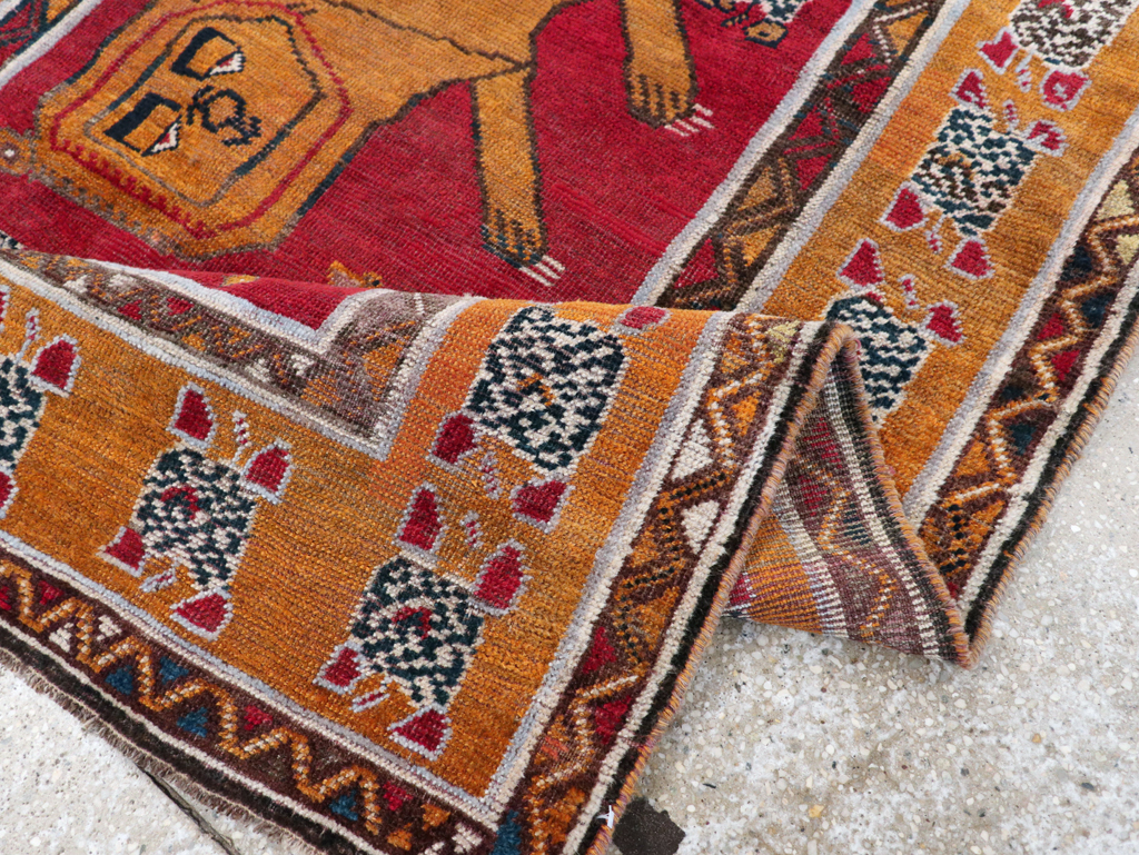 Vintage Persian Pictorial Gabbeh Rug, No.30752 - Staging