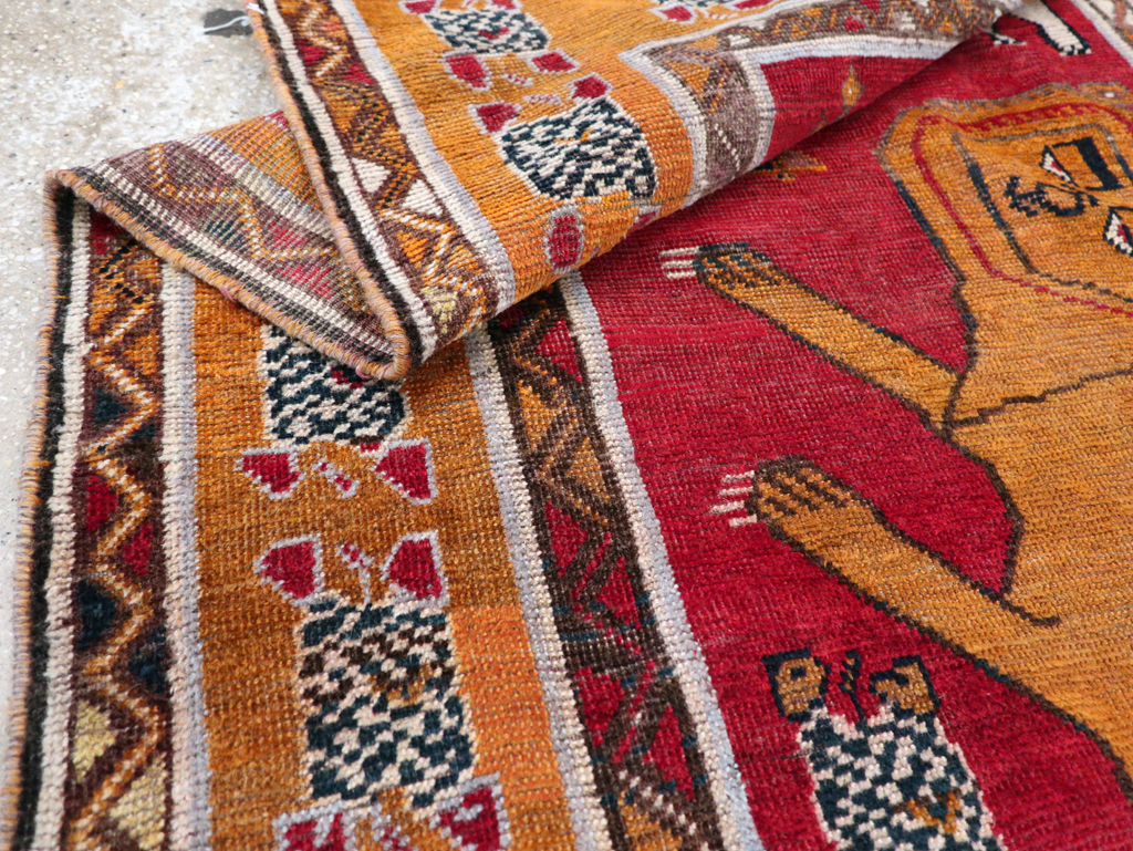 Vintage Persian Pictorial Gabbeh Rug, No.30752 - Staging