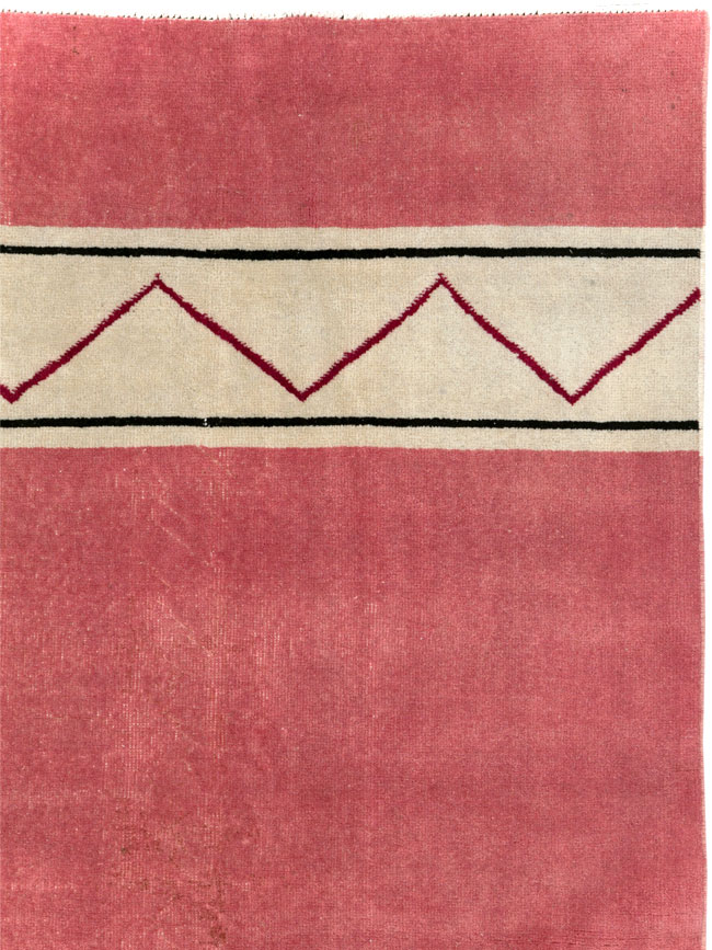 Vintage Turkish Anatolian Art Deco Style Small Room Size Carpet, No.30753 - Staging