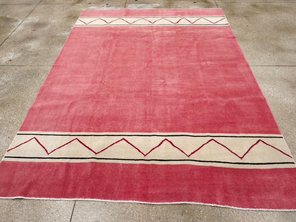 Vintage Turkish Anatolian Art Deco Style Small Room Size Carpet, No.30753 - Staging