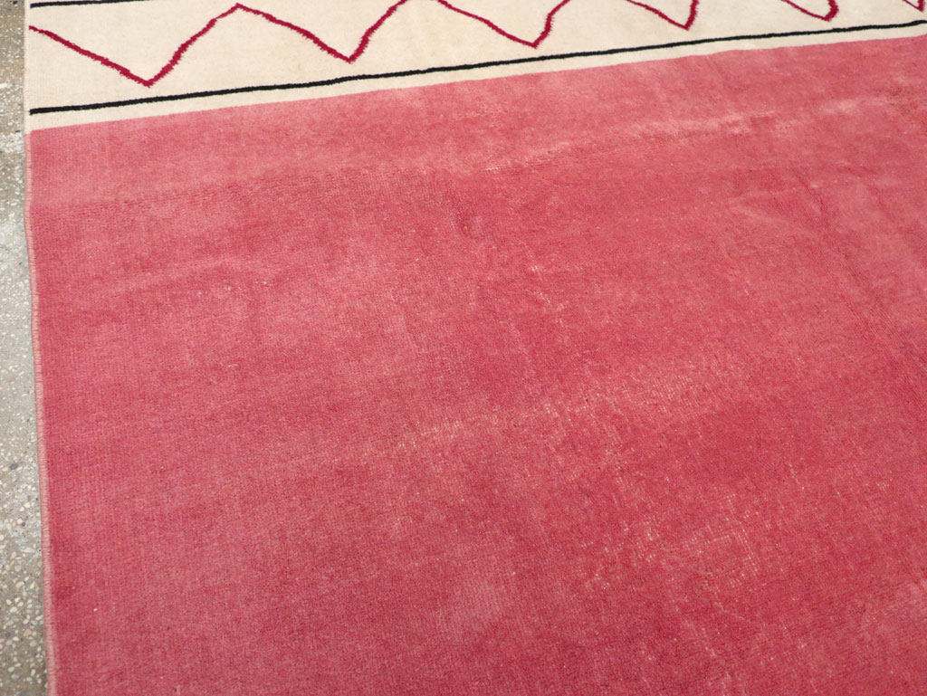 Vintage Turkish Anatolian Art Deco Style Small Room Size Carpet, No.30753 - Staging