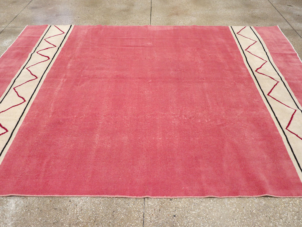 Vintage Turkish Anatolian Art Deco Style Small Room Size Carpet, No.30753 - Staging