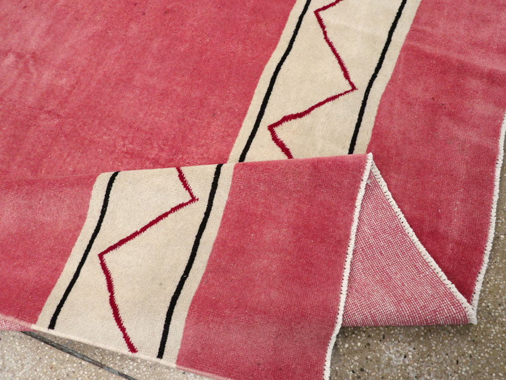 Vintage Turkish Anatolian Art Deco Style Small Room Size Carpet, No.30753 - Staging