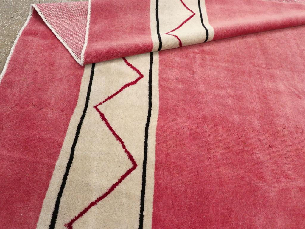 Vintage Turkish Anatolian Art Deco Style Small Room Size Carpet, No.30753 - Staging