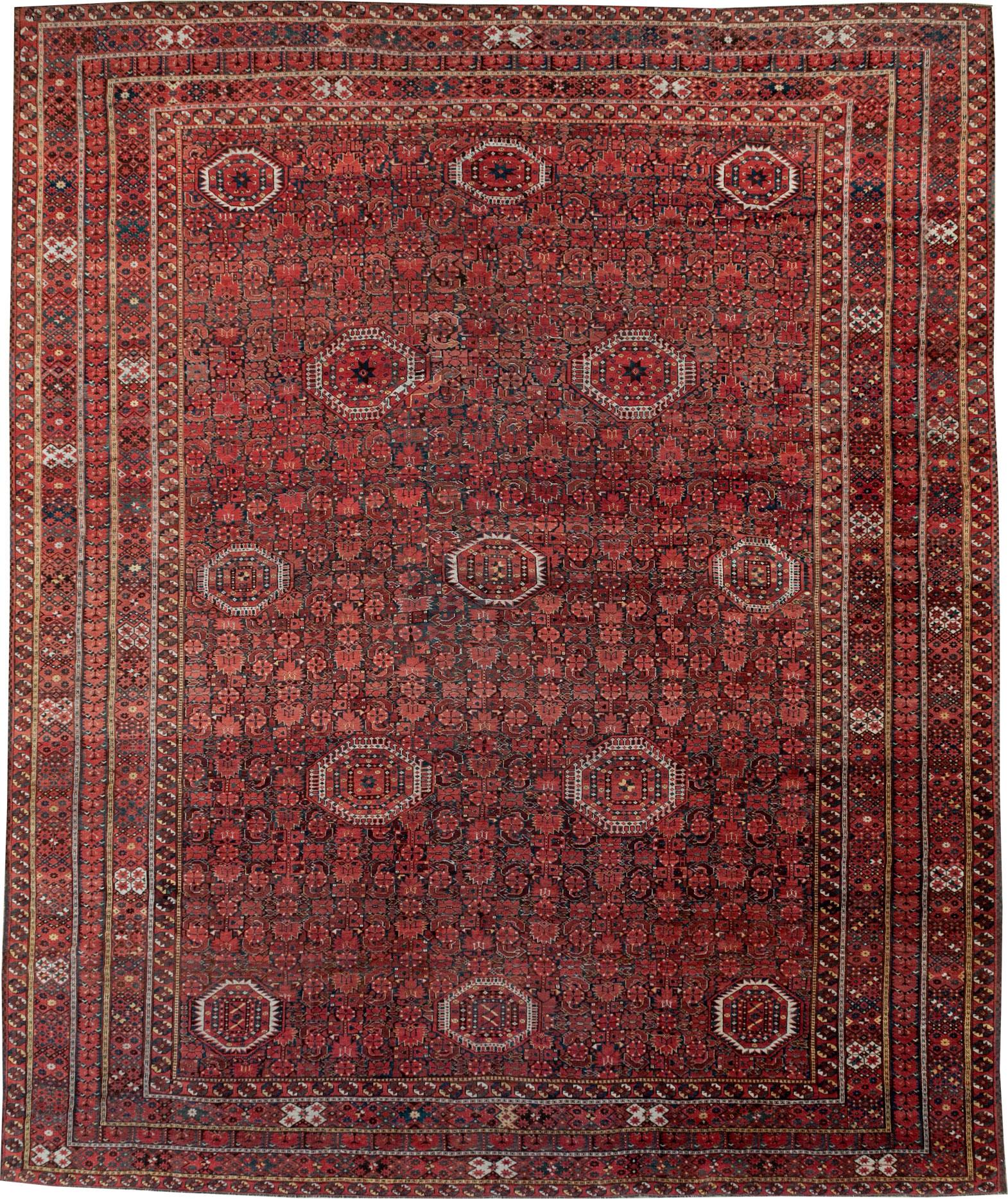 Antique  Beshir Carpet, No.30766 - Staging