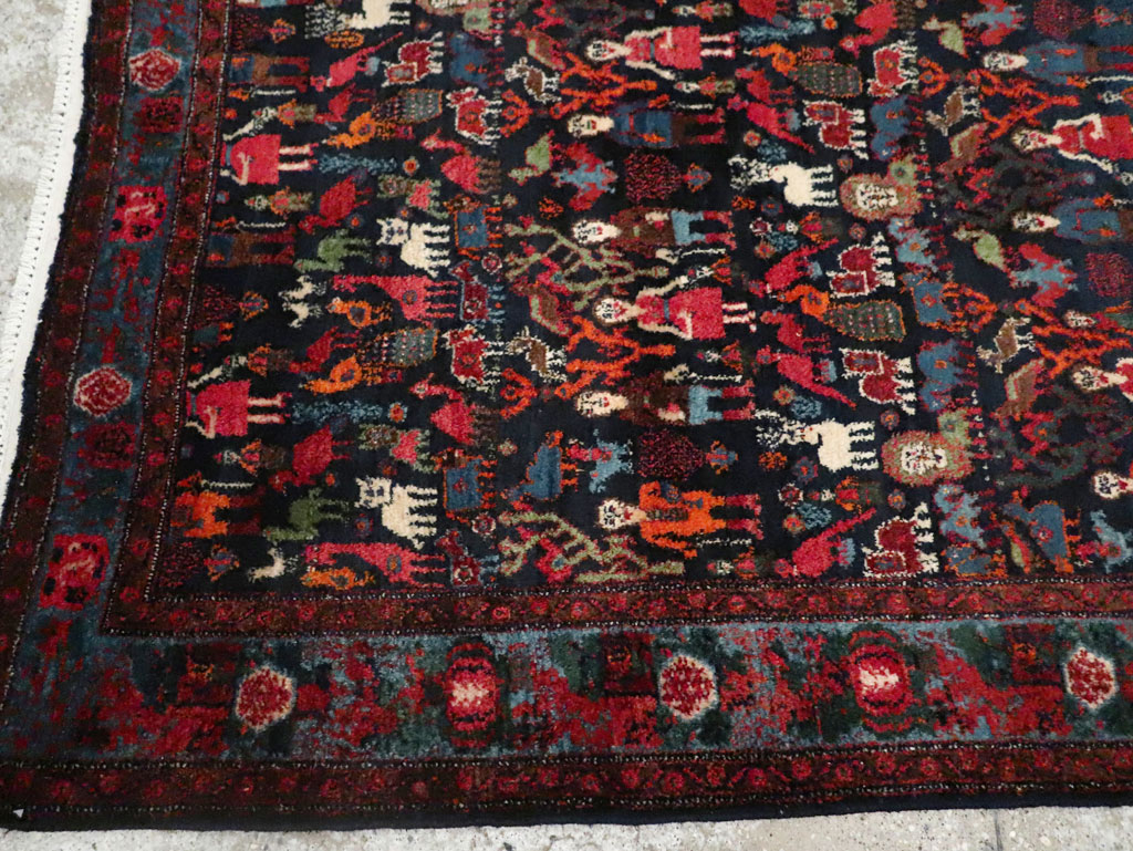 Antique Senneh Malayer Pictorial Rug, No.30770 - Staging