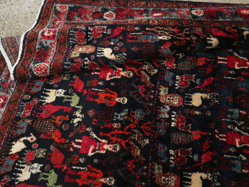Antique Senneh Malayer Pictorial Rug, No.30770 - Staging