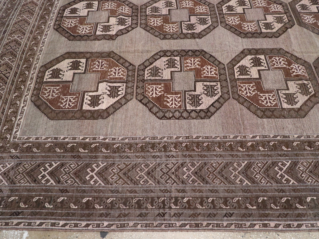 Vintage Central Asian Turkoman Oversize Carpet, No.30781 - Staging