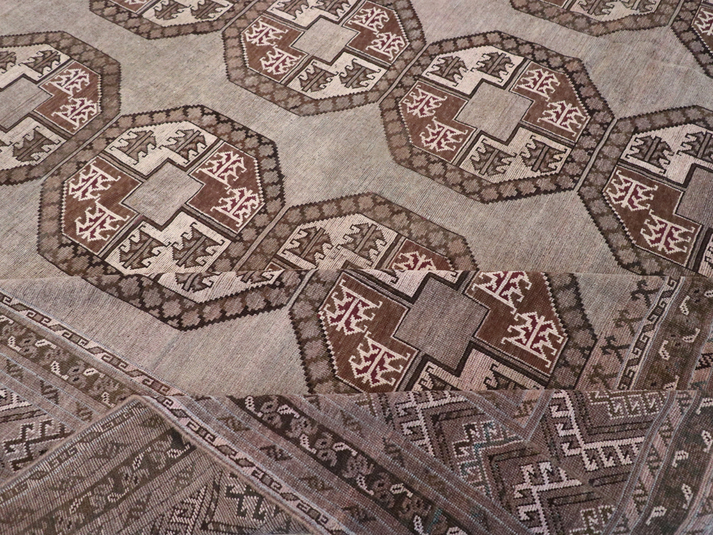 Vintage Central Asian Turkoman Oversize Carpet, No.30781 - Staging