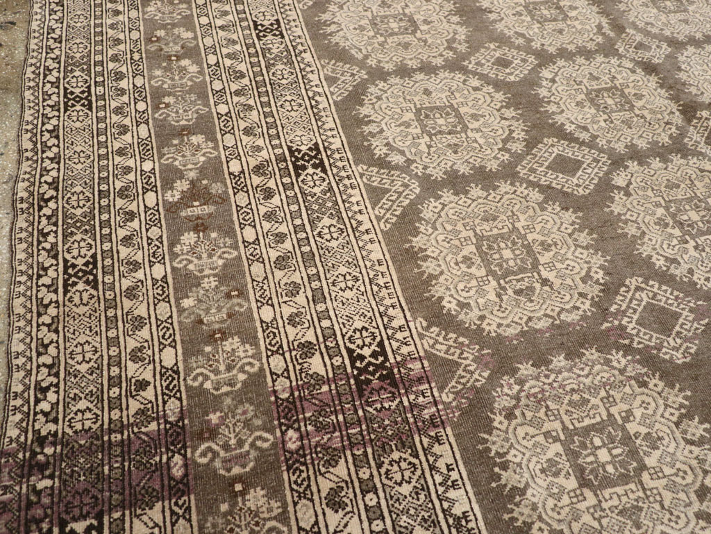 Vintage Central Asian Tribal Turkoman Room Size Carpet, No.30782 - Staging