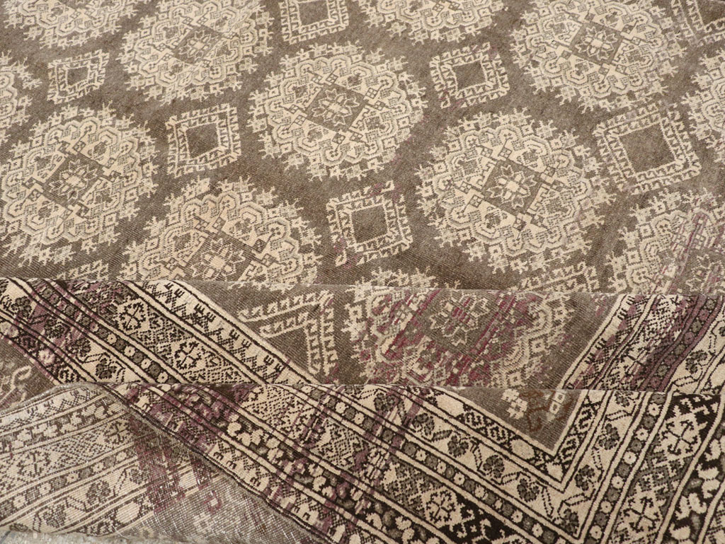 Vintage Central Asian Tribal Turkoman Room Size Carpet, No.30782 - Staging