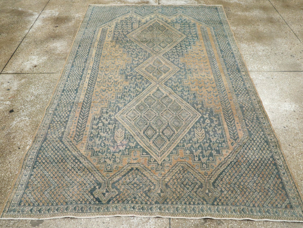 Vintage Persian Afshar Tribal Accent Carpet, No.30784 - Staging