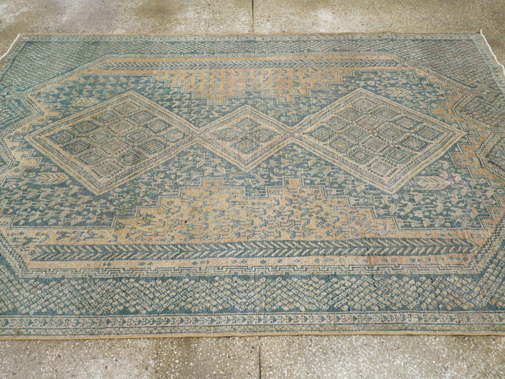 Vintage Persian Afshar Tribal Accent Carpet, No.30784 - Staging