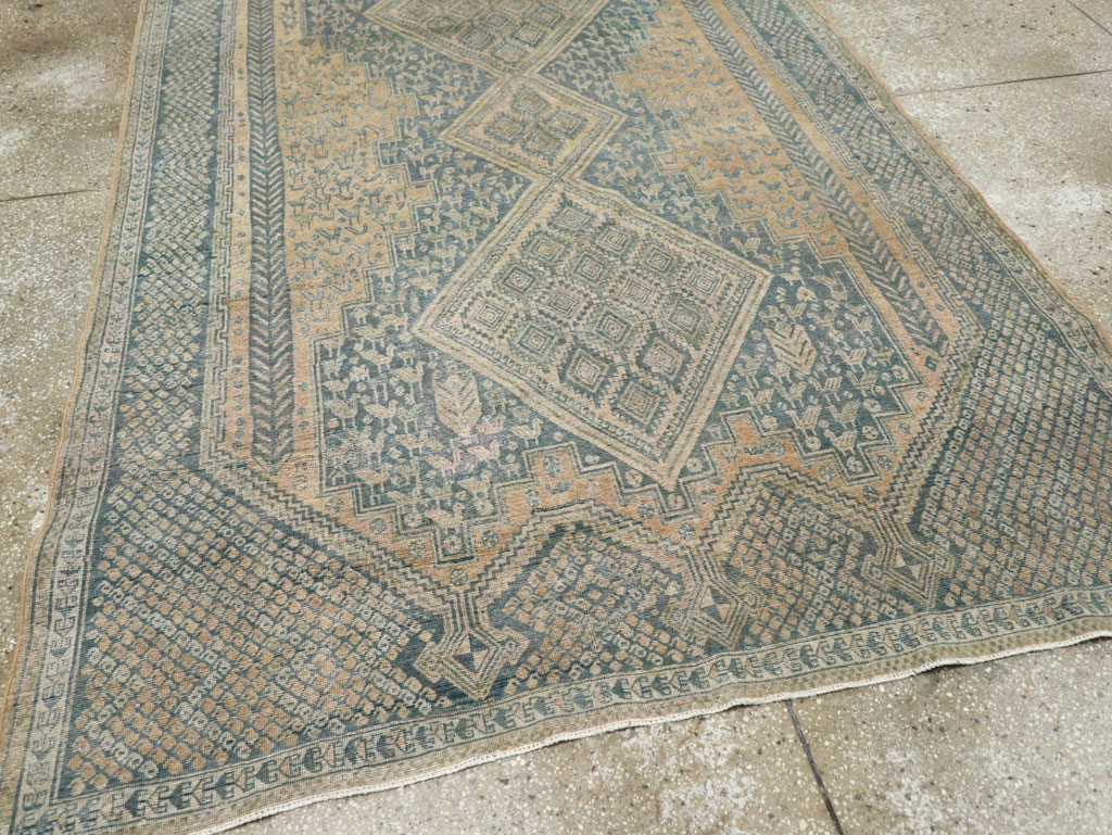 Vintage Persian Afshar Tribal Accent Carpet, No.30784 - Staging