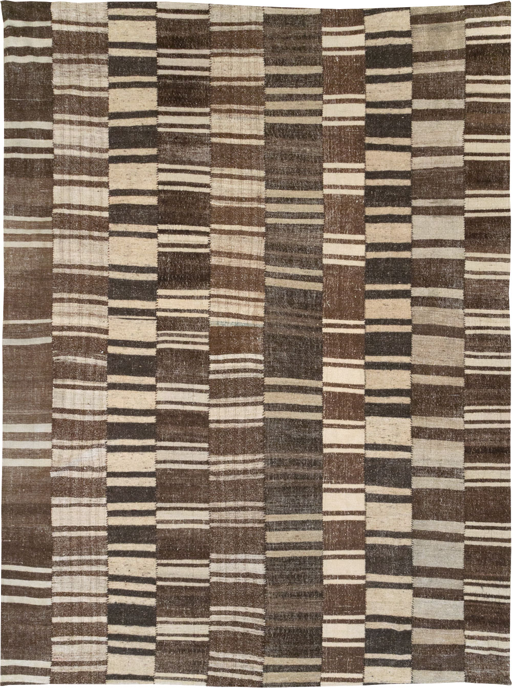 Modern Turkish Flatweave Room Size Carpet, No.30788 - Staging