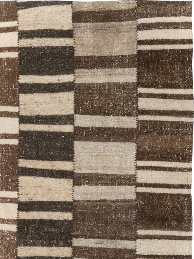 Modern Turkish Flatweave Room Size Carpet, No.30788 - Staging