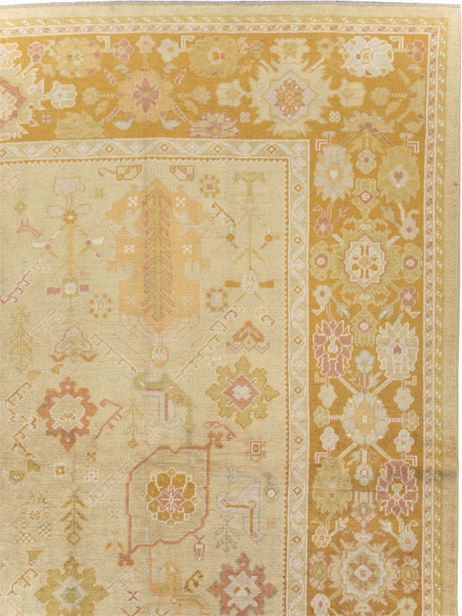Modern Turkish Oushak Room Size Carpet, No.30791 - Staging