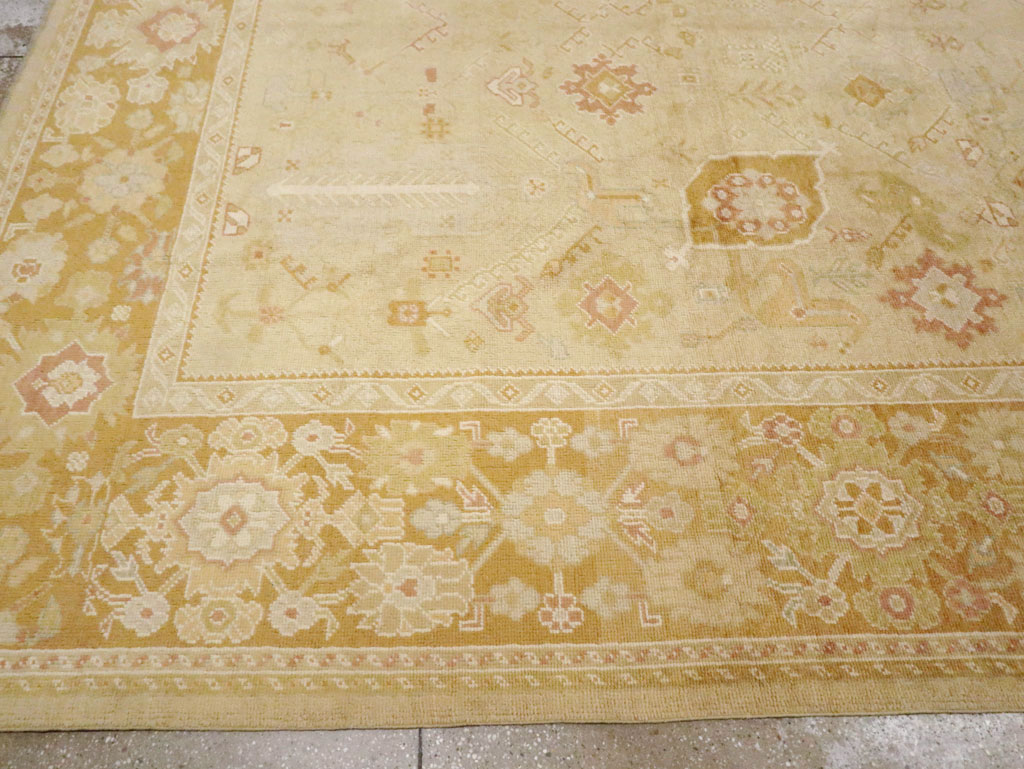 Modern Turkish Oushak Room Size Carpet, No.30791 - Staging