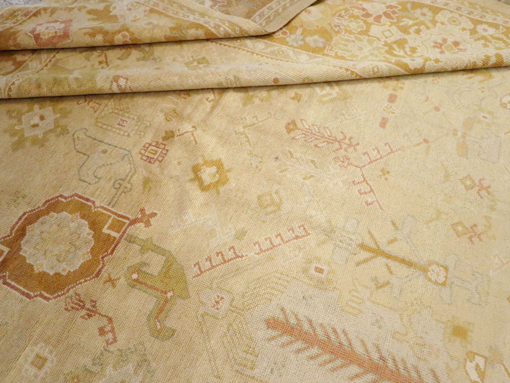 Modern Turkish Oushak Room Size Carpet, No.30791 - Staging