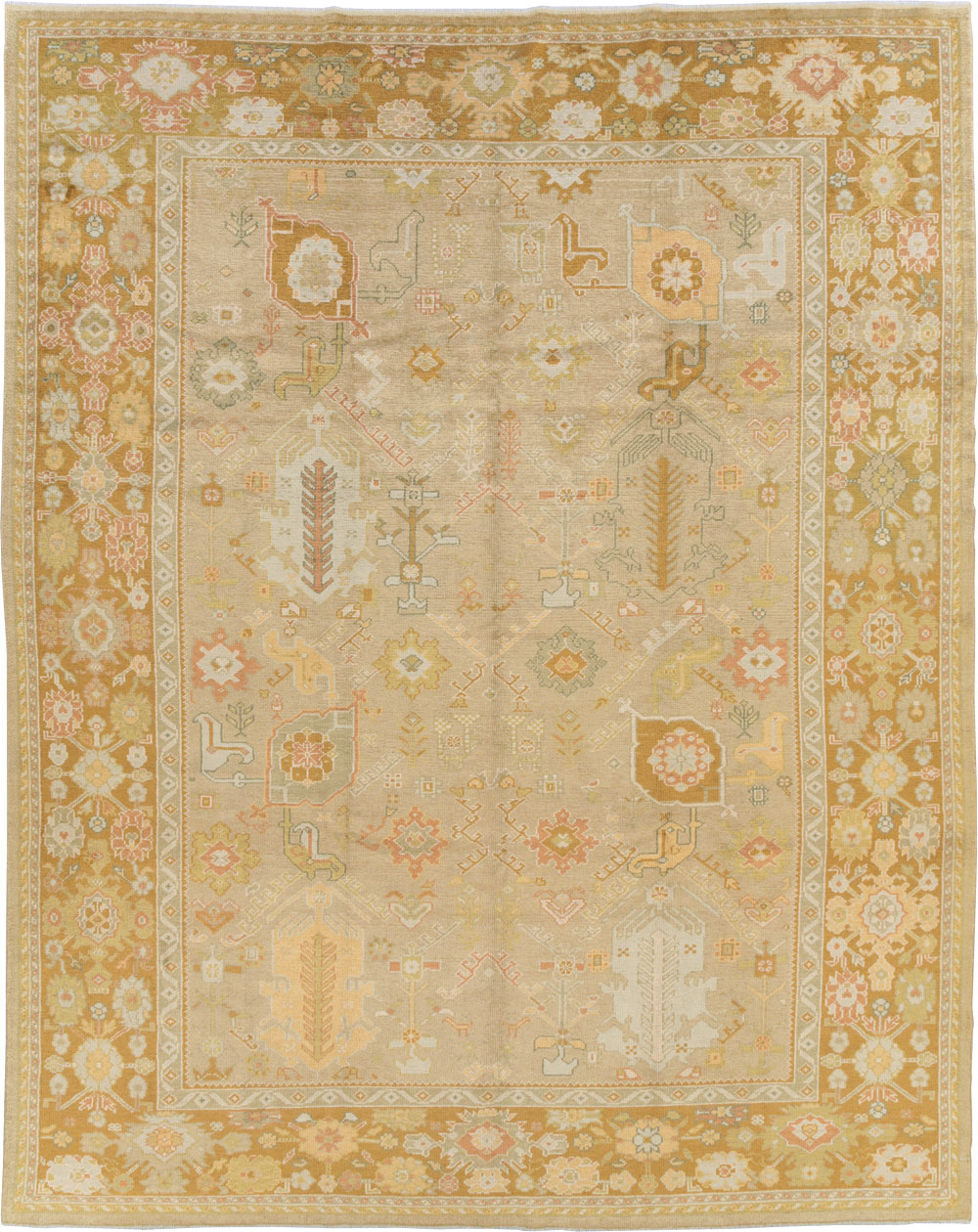 Contemporary Turkish Oushak Room Size Carpet, No.30792 - Staging