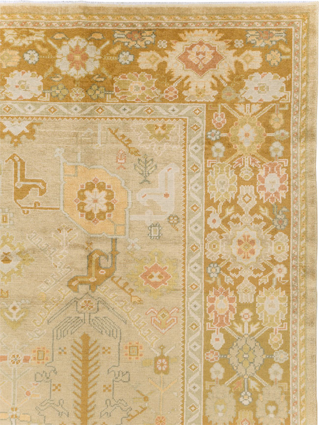 Contemporary Turkish Oushak Room Size Carpet, No.30792 - Staging