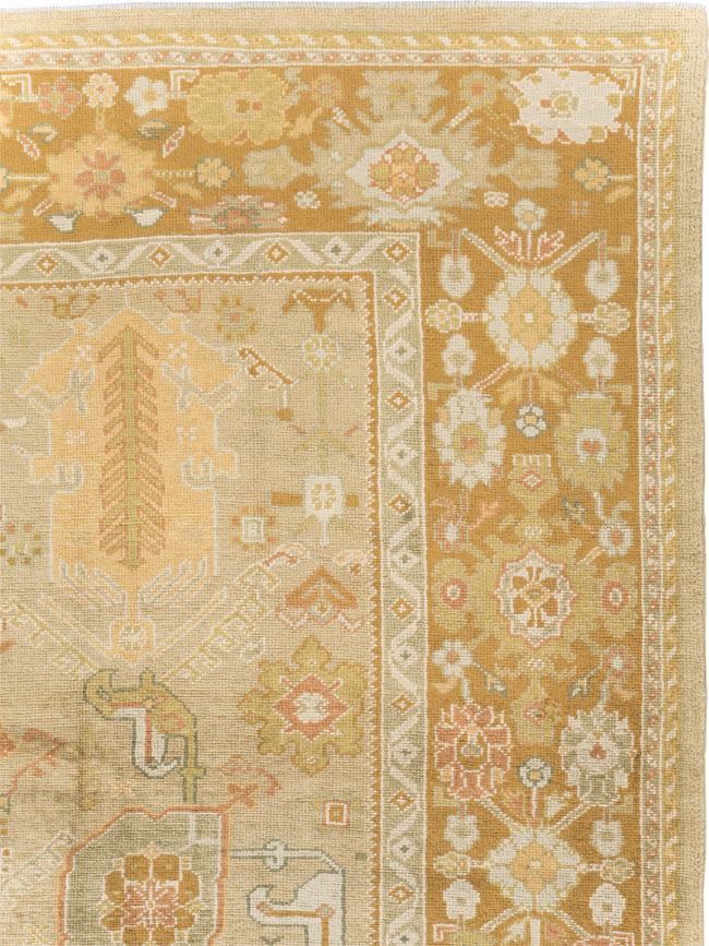 Contemporary Turkish Oushak Room Size Carpet, No.30792 - Staging