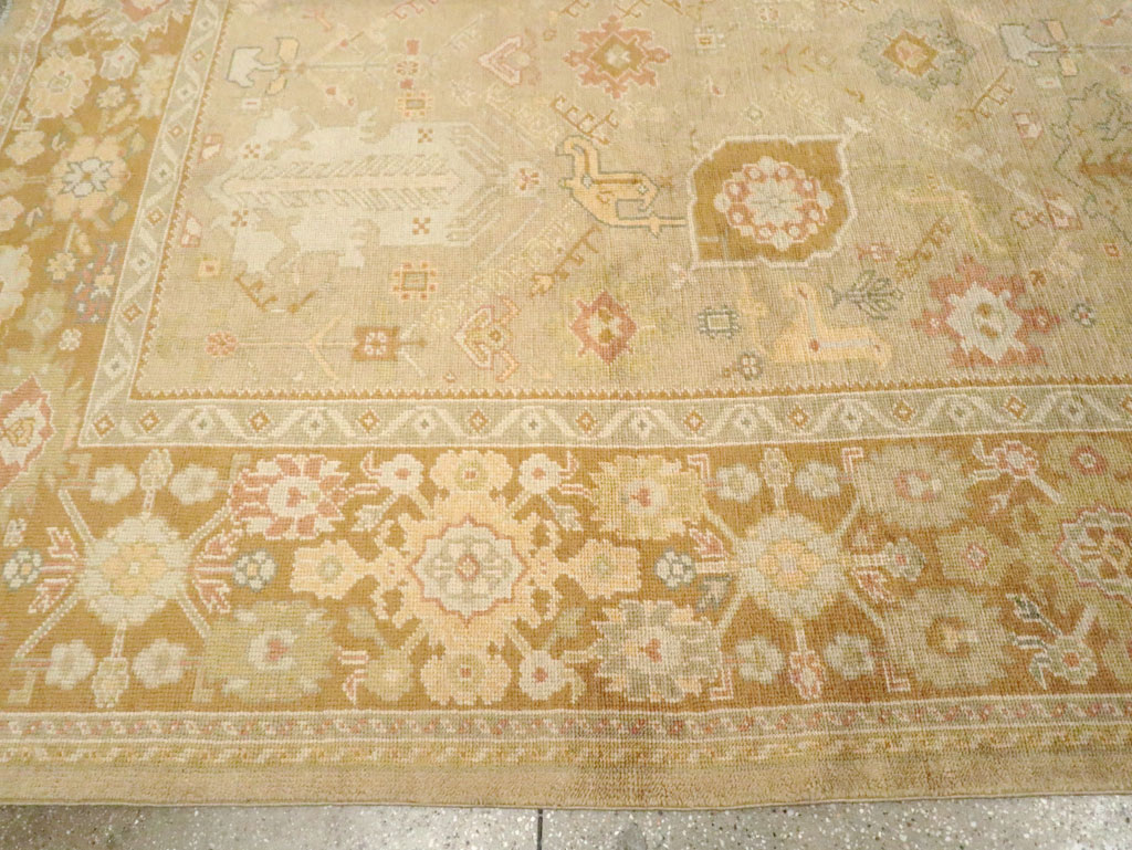 Contemporary Turkish Oushak Room Size Carpet, No.30792 - Staging
