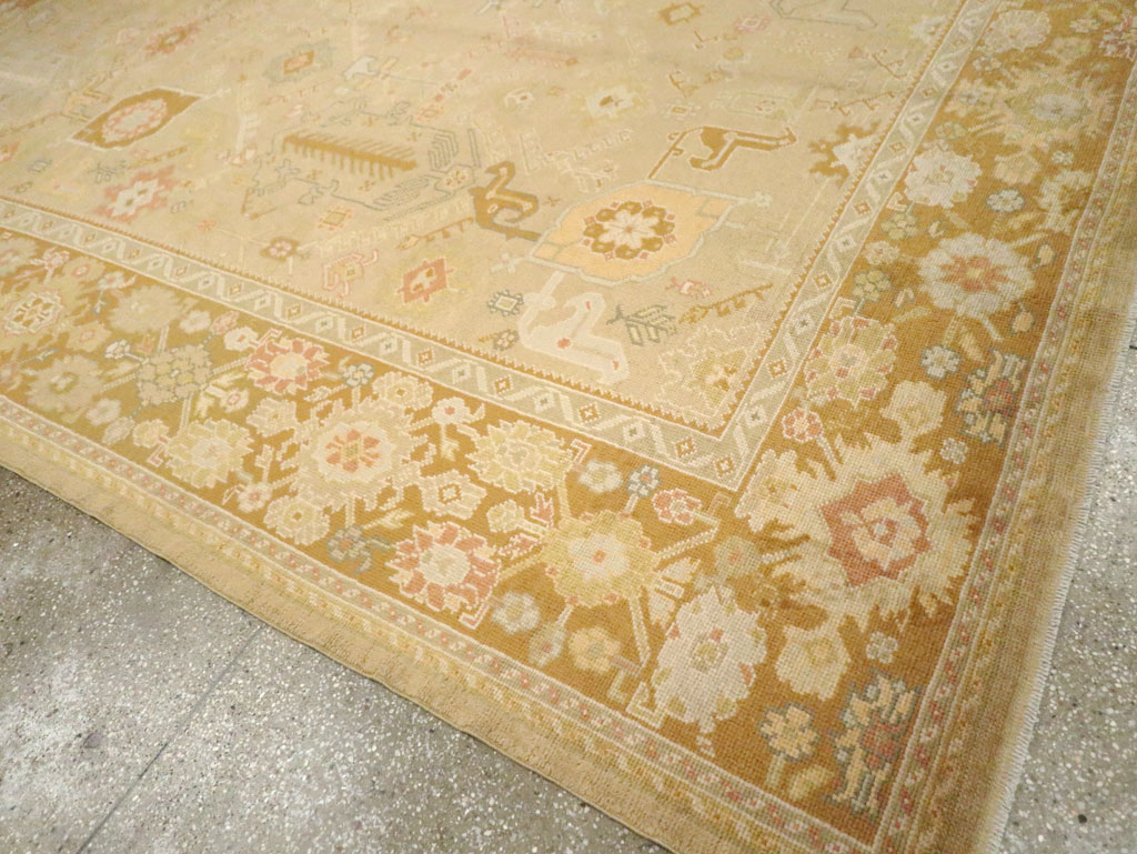 Contemporary Turkish Oushak Room Size Carpet, No.30792 - Staging