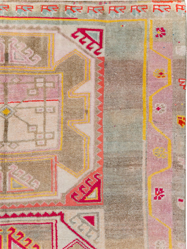 Vintage Turkish Anatolian Wide Gallery Runner, No.30799 - Staging