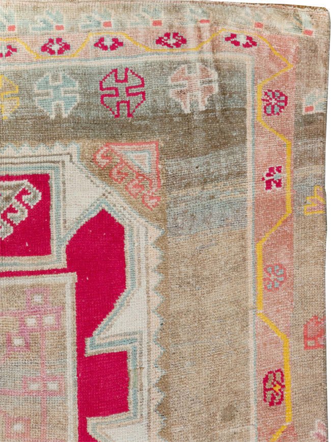 Vintage Turkish Anatolian Wide Gallery Runner, No.30799 - Staging