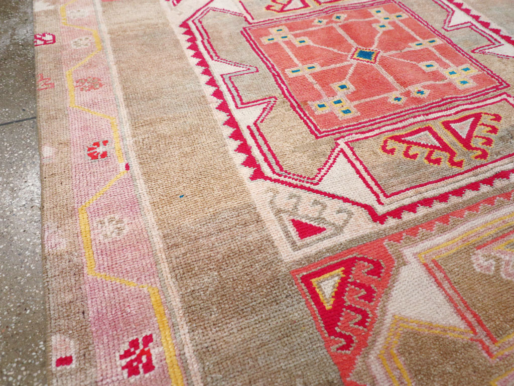 Vintage Turkish Anatolian Wide Gallery Runner, No.30799 - Staging