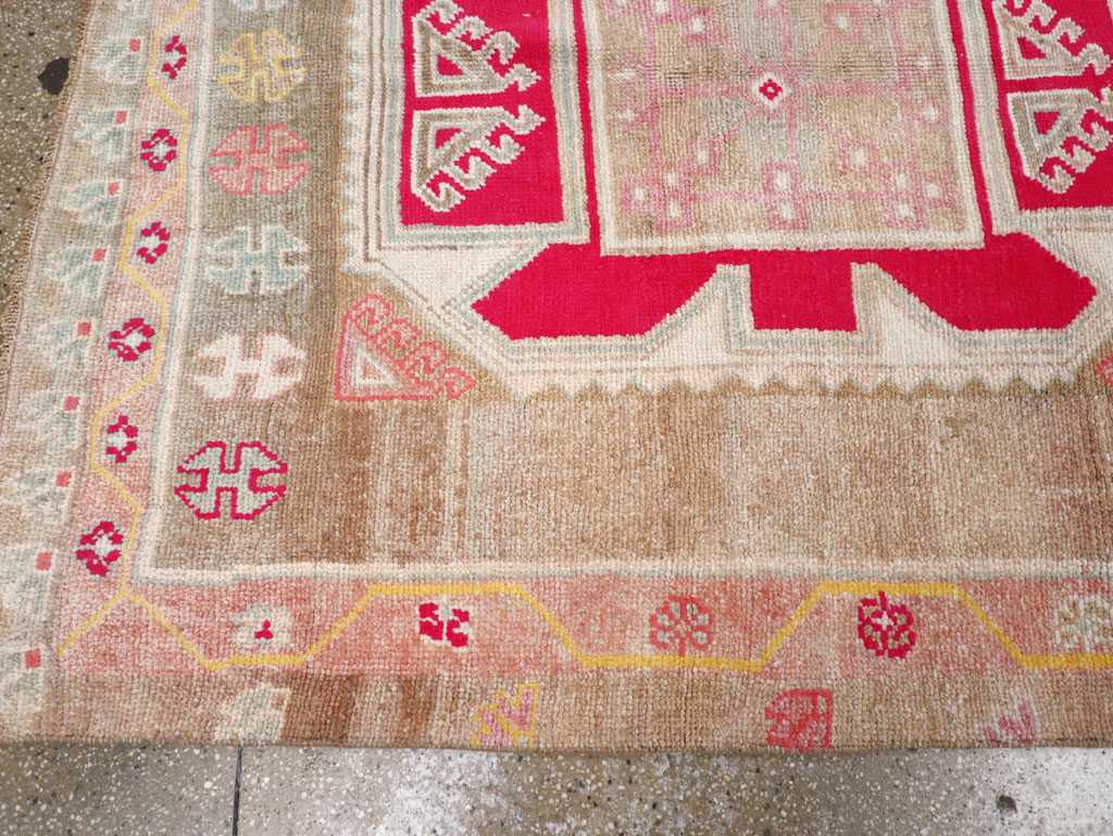 Vintage Turkish Anatolian Wide Gallery Runner, No.30799 - Staging