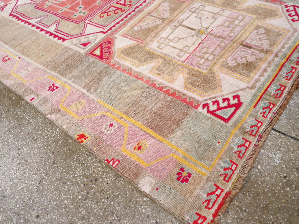 Vintage Turkish Anatolian Wide Gallery Runner, No.30799 - Staging
