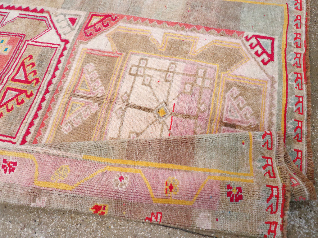 Vintage Turkish Anatolian Wide Gallery Runner, No.30799 - Staging