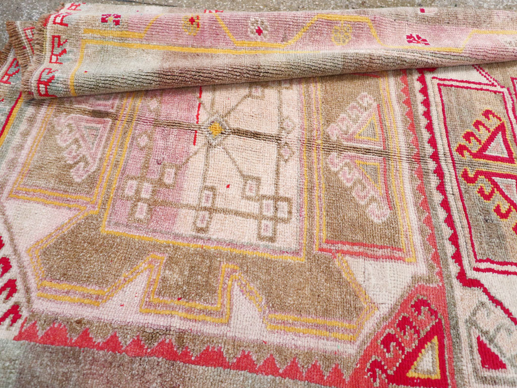 Vintage Turkish Anatolian Wide Gallery Runner, No.30799 - Staging