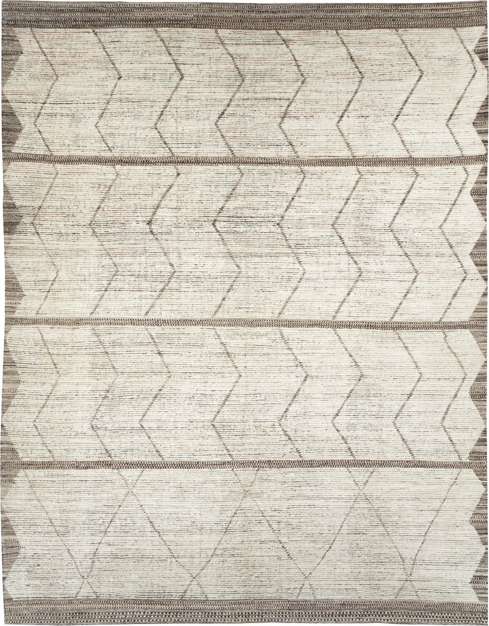 Moroccan Inspired Contemporary Turkish Large Room Size Carpet, No.30801 - Staging