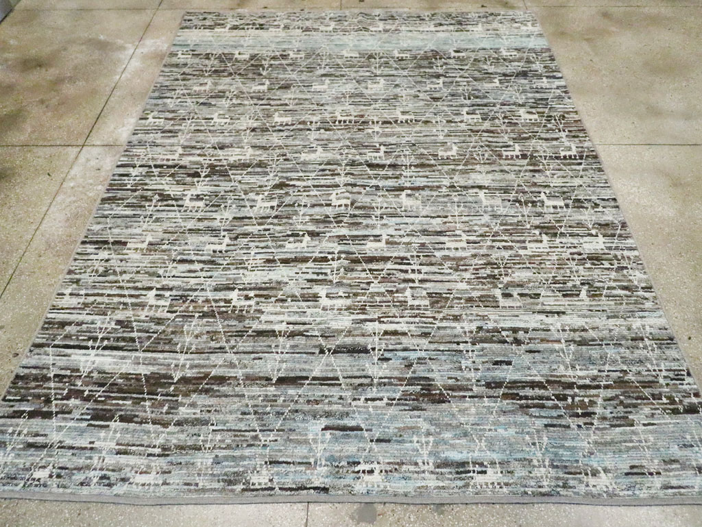 Moroccan Inspired Turkish Room Size Carpet, No.30802 - Staging