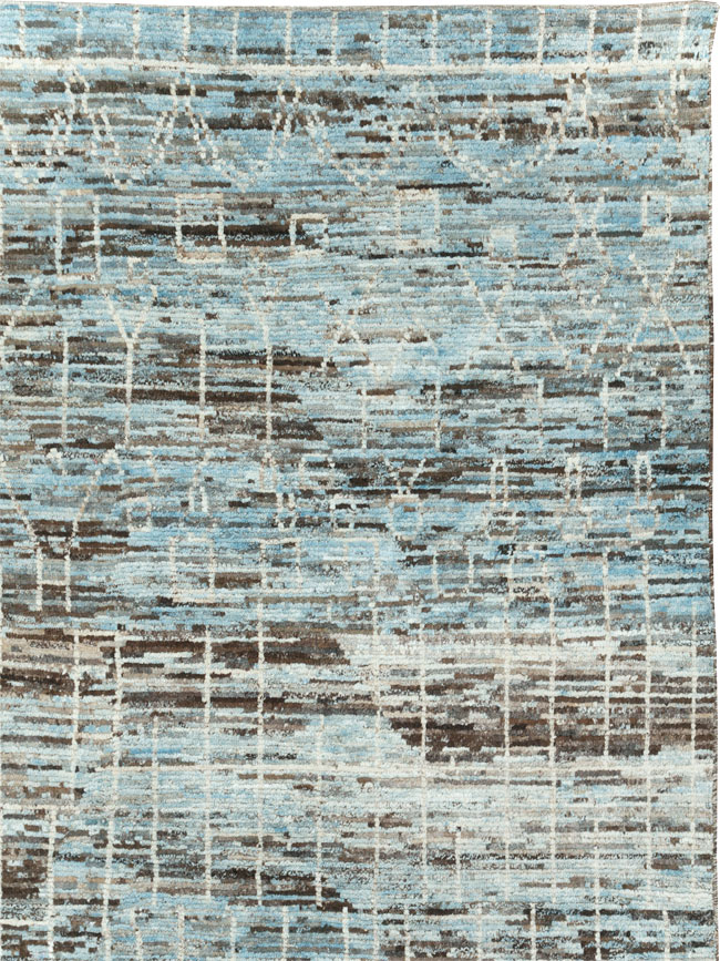 Moroccan Inspired Contemporary Turkish Room Size Carpet, No.30804 - Staging