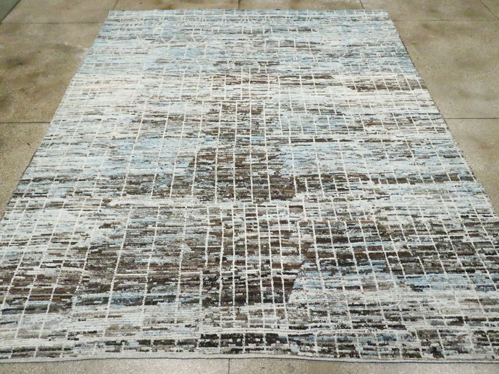 Moroccan Inspired Contemporary Turkish Room Size Carpet, No.30804 - Staging