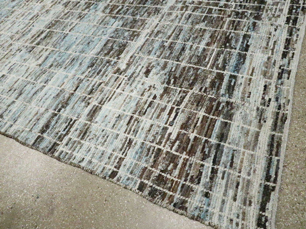 Moroccan Inspired Contemporary Turkish Room Size Carpet, No.30804 - Staging