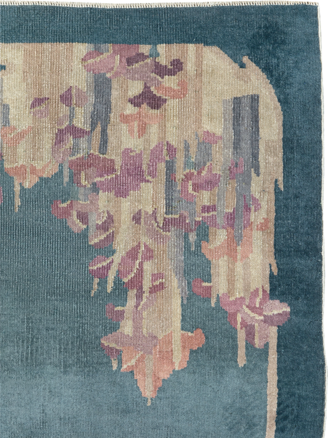 Vintage Chinese Art Deco Throw Rug, No.30813 - Staging