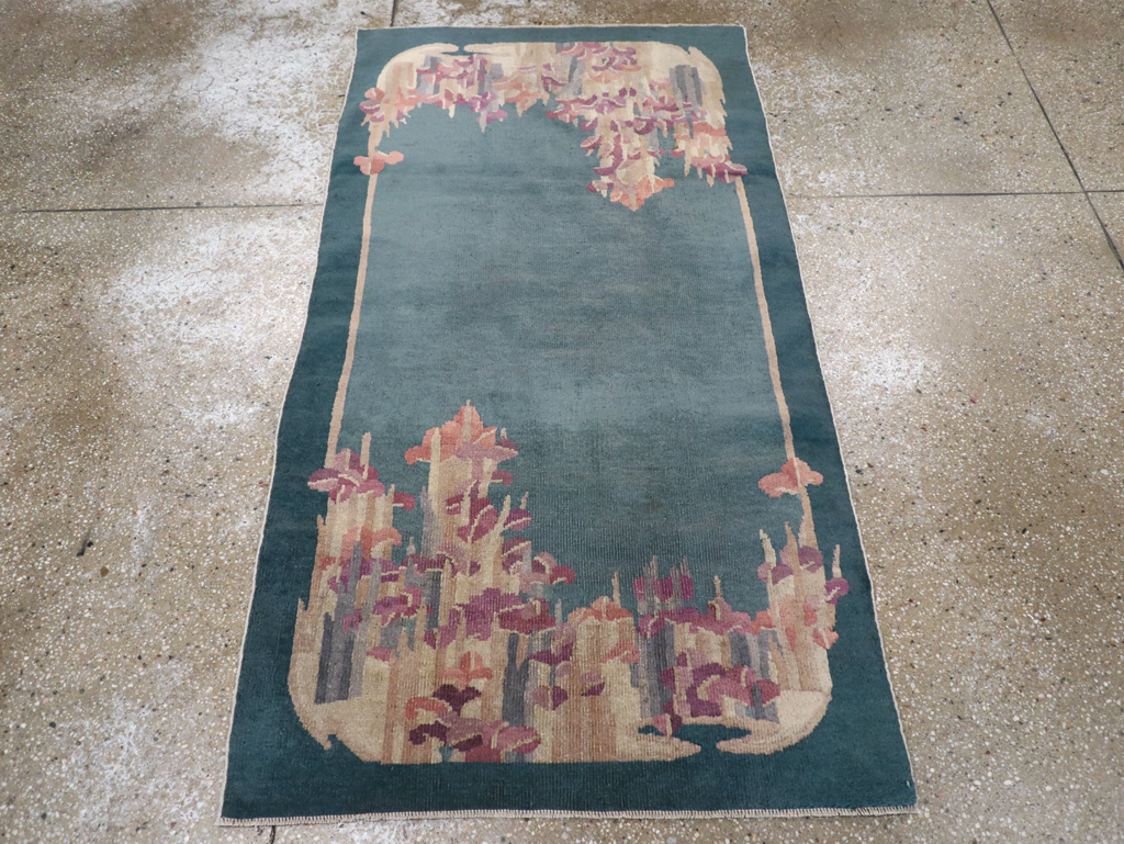 Vintage Chinese Art Deco Throw Rug, No.30813 - Staging