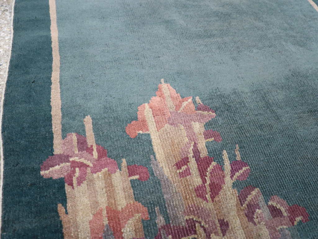 Vintage Chinese Art Deco Throw Rug, No.30813 - Staging