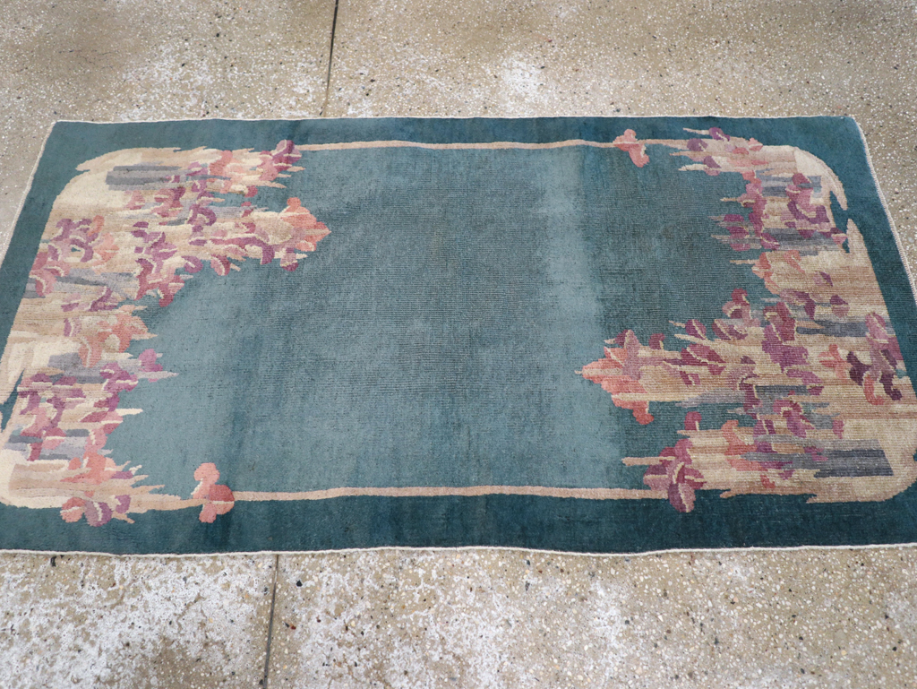 Vintage Chinese Art Deco Throw Rug, No.30813 - Staging