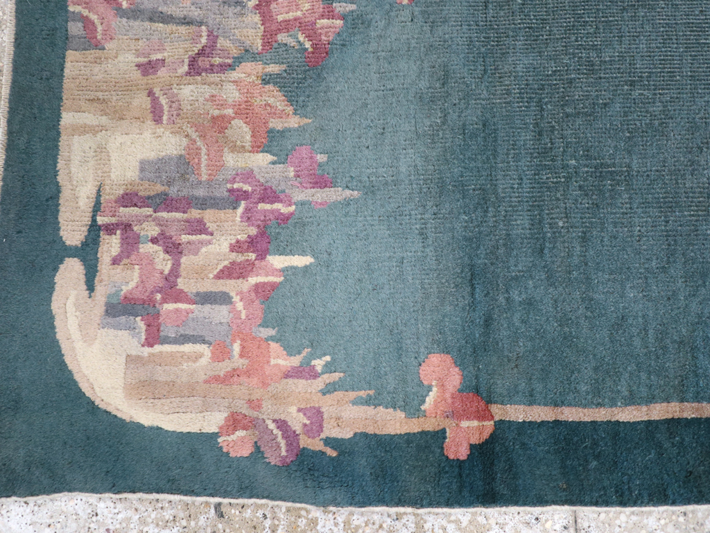 Vintage Chinese Art Deco Throw Rug, No.30813 - Staging