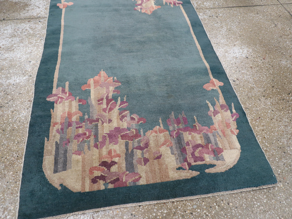 Vintage Chinese Art Deco Throw Rug, No.30813 - Staging