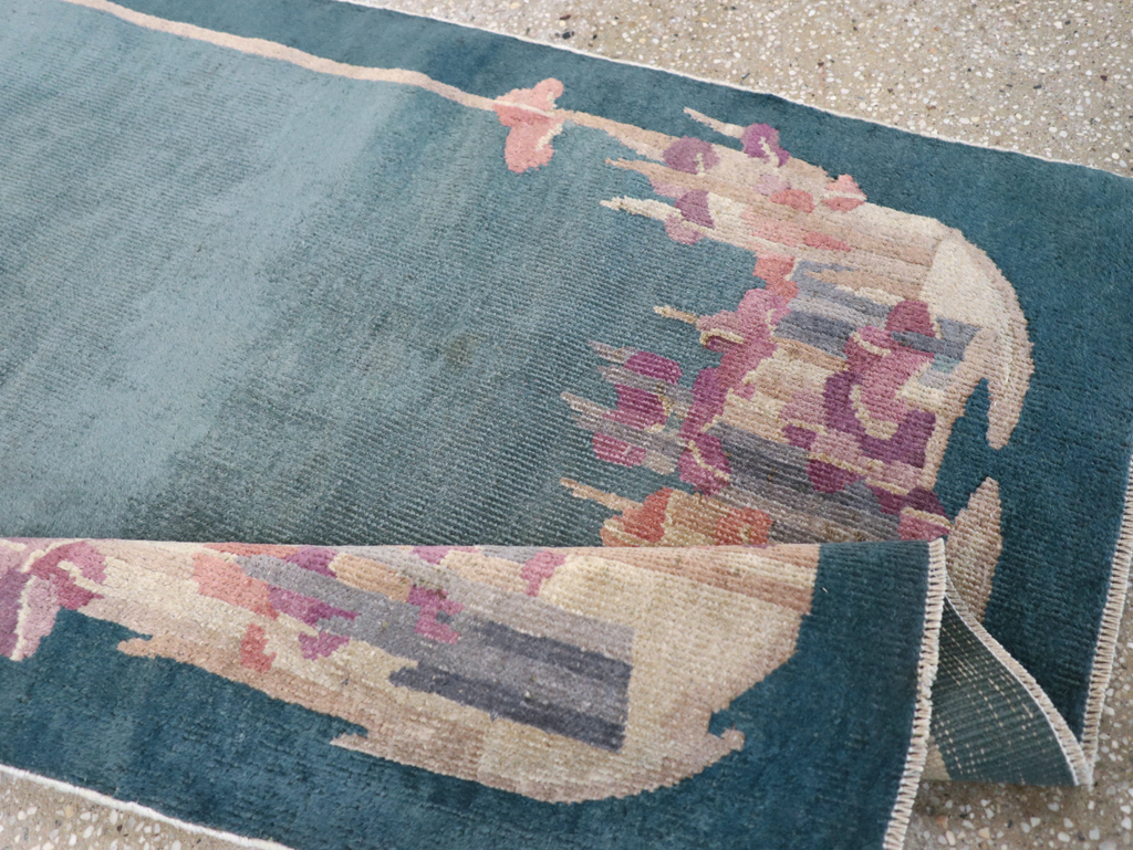 Vintage Chinese Art Deco Throw Rug, No.30813 - Staging