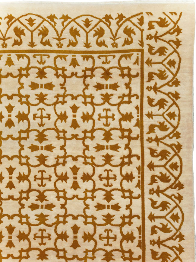 Vintage Indian Continental Large Room Size Carpet, No.30814 - Staging