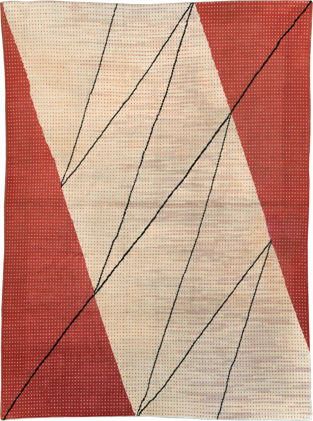 Vintage Czech Art Deco Large Room Size Carpet By Antonin Kybal, No.30824 - Staging